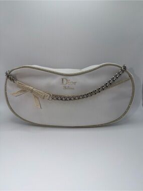 Dior Cream Shoulder Bag with Gold Trim and Chain